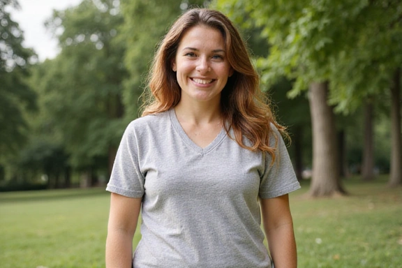Smiling woman after achieving weight loss goals